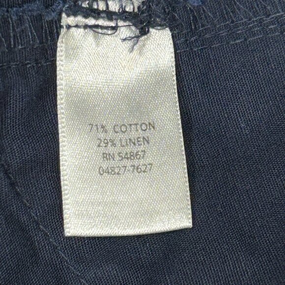 CHRISTOPHER & BANKS Capris Womens 10 Navy Cotton Linen Adjustable Length Crop - Picture 9 of 11